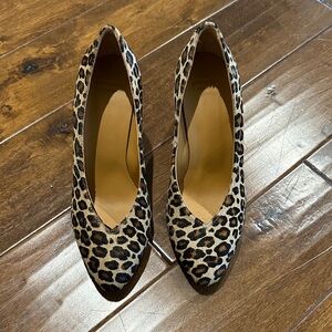 Sézane Leopard Print Block Heels